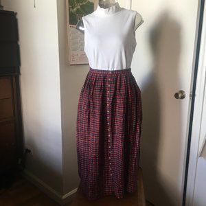 Vintage 80s A&F plaid midi skirt S